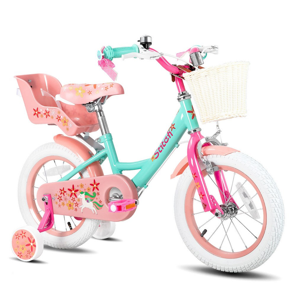 JOYSTAR 18 inch kinderfiets voor meisjes van 6 tot 9 jaar, meisjesfiets met steunwielen en mand, geel JOYSTAR 18 inch kinderfiets voor meisjes van 6 tot 9 jaar, meisjesfiets met steunwielen en mand, geel