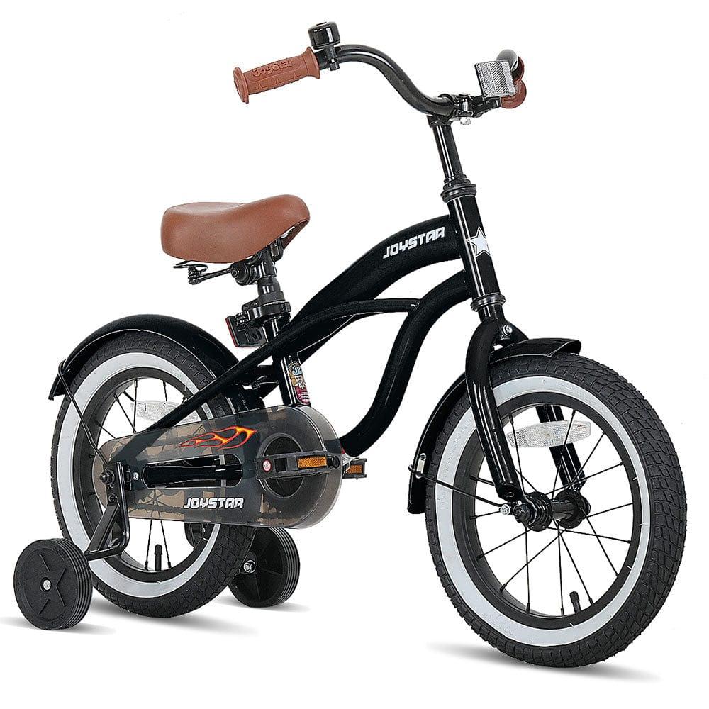 kinderfahrrad black cruiser Joystar Kids Toddler Bike Bicycle with Training Wheels for Ages 4 to 7, Black