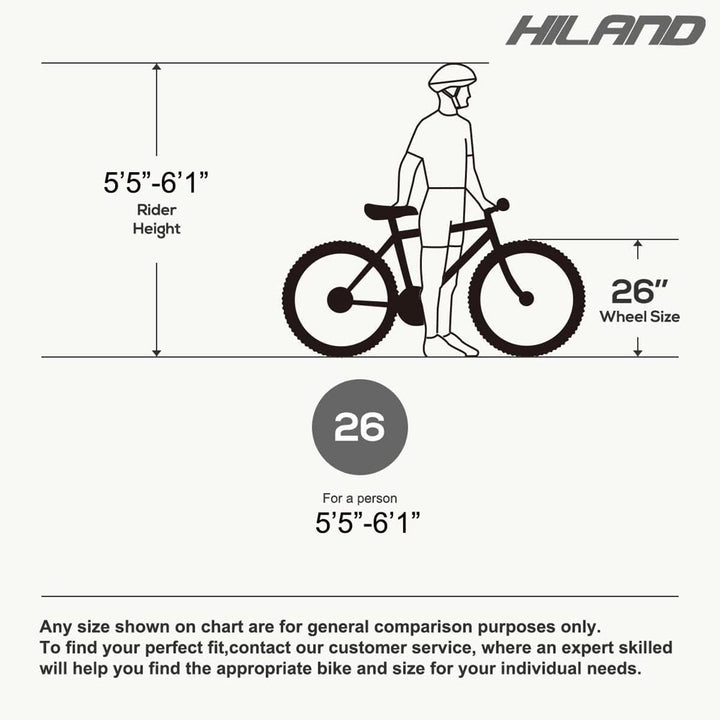 HILAND Generation 26 Inch Mountain Bike Full-Suspension 21 Speeds Drivetrain