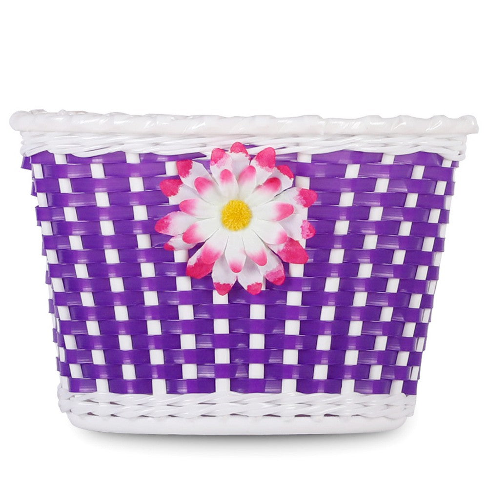 JOYSTAR Kids Bike Basket with Flower