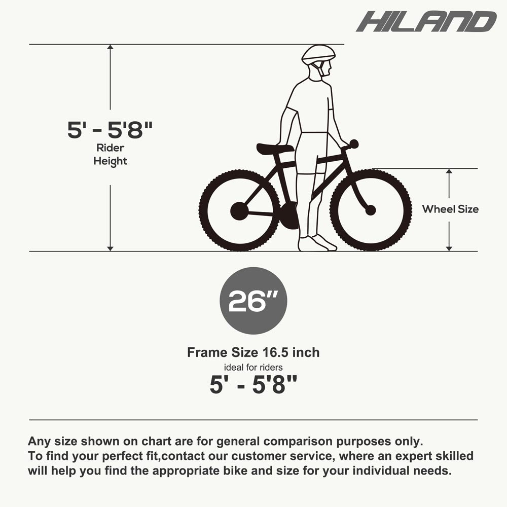 HILAND Lilac 26 Inch Womens Mens Mountain Bike 21 Speed with Suspension Fork