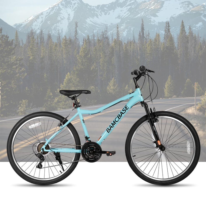 HILAND Lilac 26 Inch Womens Mens Mountain Bike 21 Speed with Suspension Fork