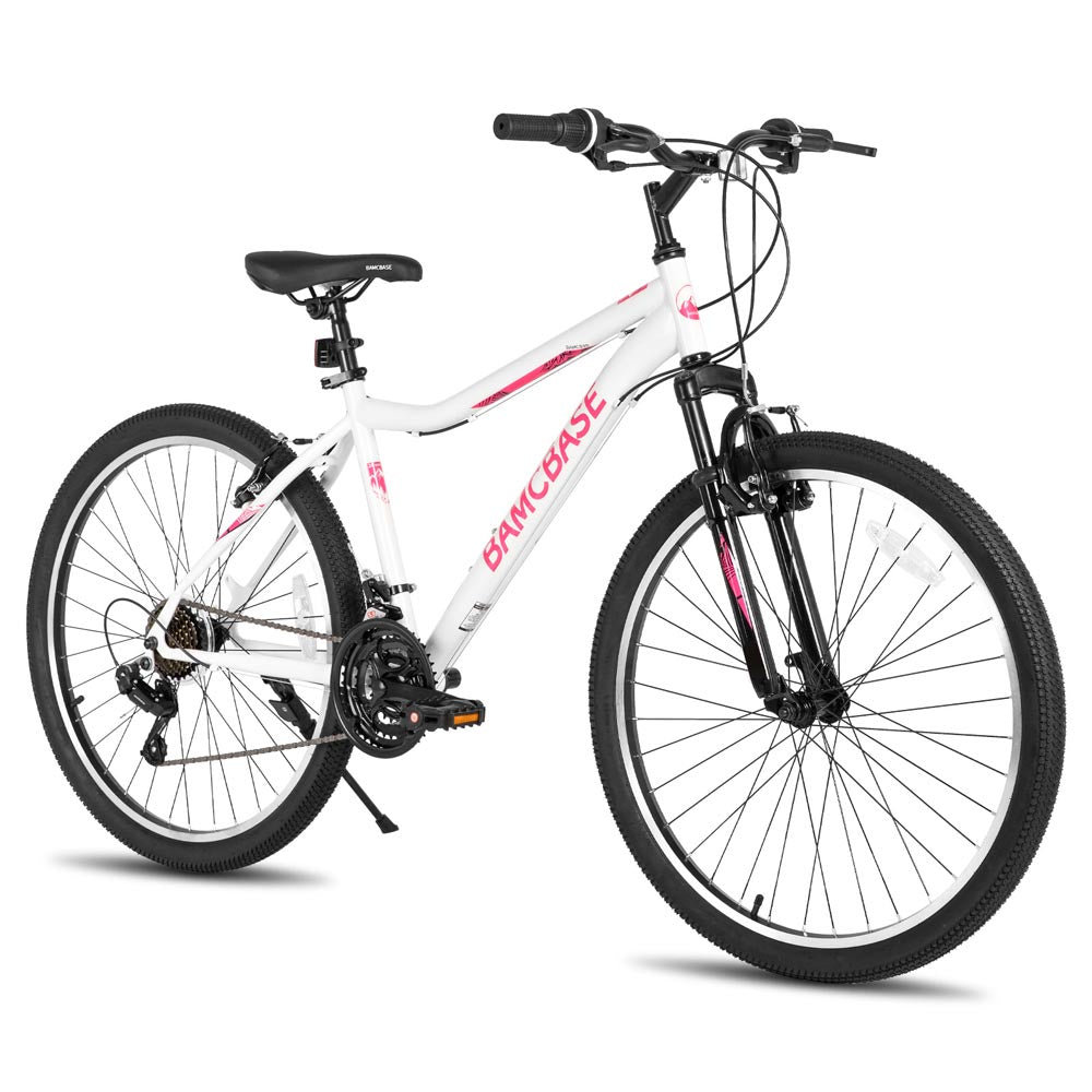 HILAND Lilac 26 Inch Womens Mens Mountain Bike 21 Speed with Suspension Fork