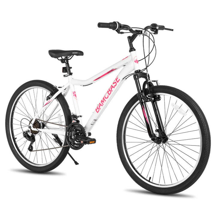 HILAND Lilac 26 Inch Womens Mens Mountain Bike 21 Speed with Suspension Fork