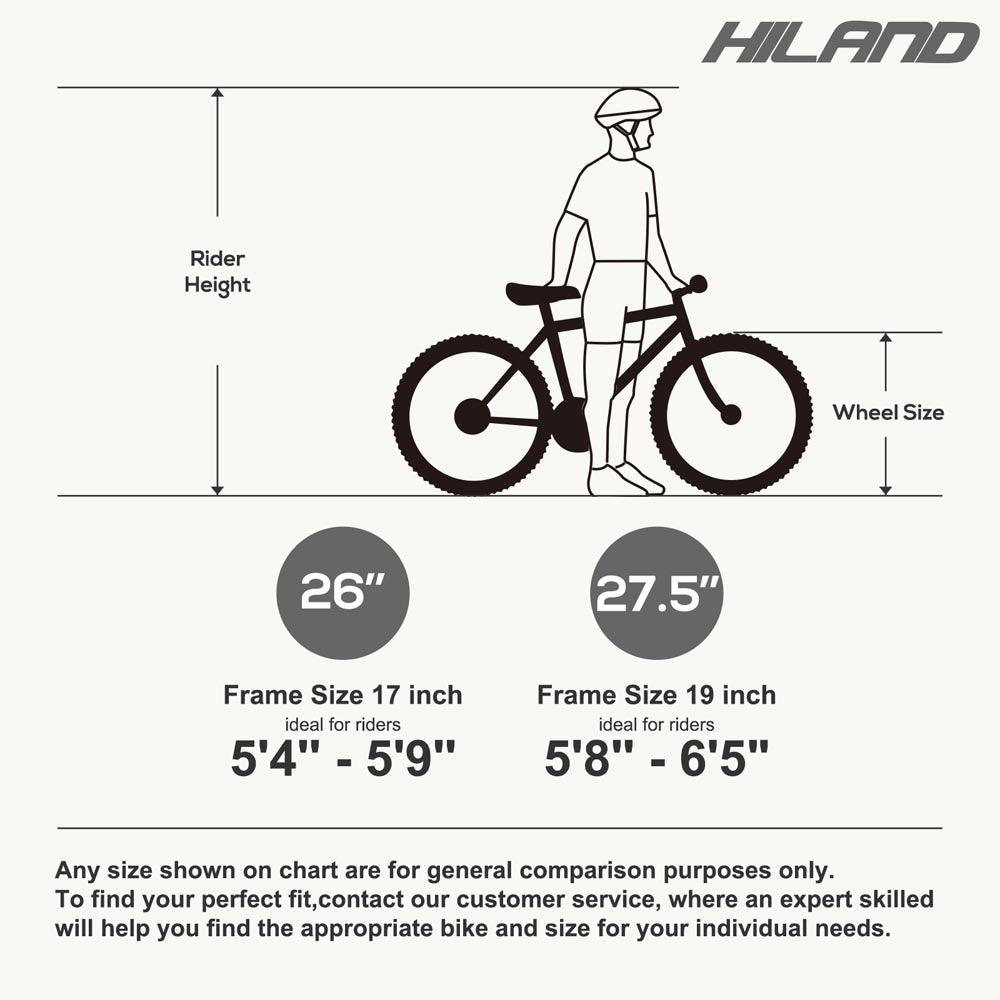 HILAND Agave 26 27.5 29 Inch Mountain Bike with 21 Speeds Hardtail Bicycle for Adults