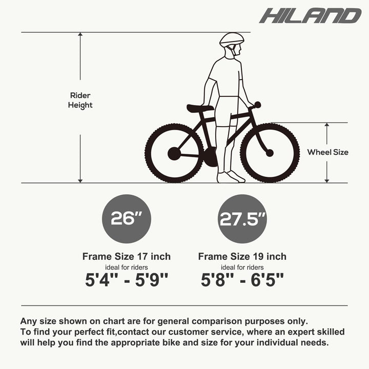 HILAND Agave 26 27.5 29 Inch Mountain Bike with 21 Speeds Hardtail Bicycle for Adults