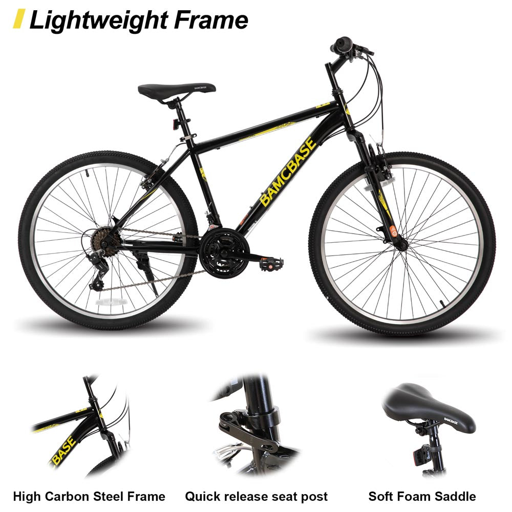 HILAND Agave 26 27.5 29 Inch Mountain Bike with 21 Speeds Hardtail Bicycle for Adults