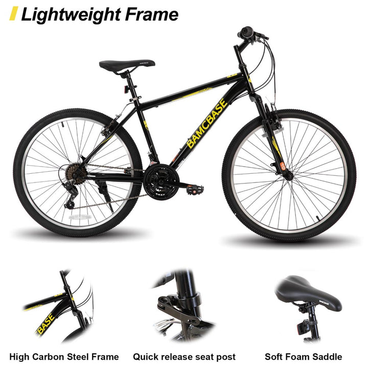 HILAND Agave 26 27.5 29 Inch Mountain Bike with 21 Speeds Hardtail Bicycle for Adults