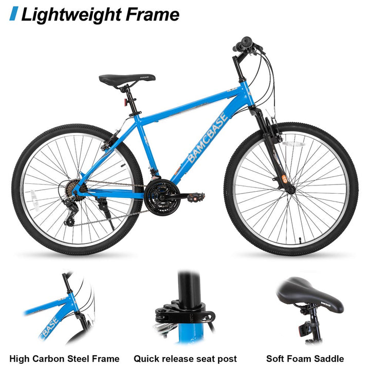 HILAND Agave 26 27.5 29 Inch Mountain Bike with 21 Speeds Hardtail Bicycle for Adults