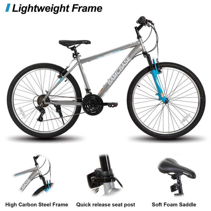HILAND Agave 26 27.5 29 Inch Mountain Bike with 21 Speeds Hardtail Bicycle for Adults