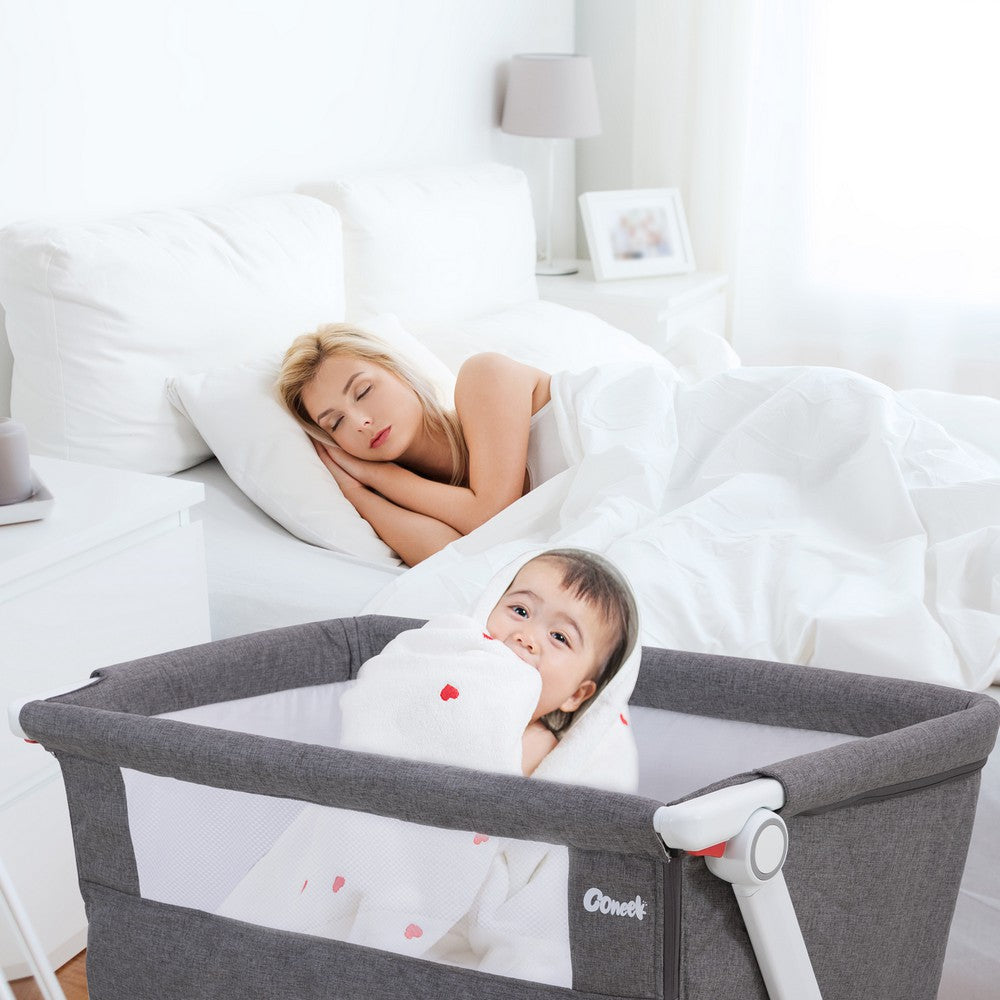 KEANO Baby Bassinet Bedside Sleeper Bedside Crib Safe Adjustable Baby Bed for Baby Infant Newborn Girls Boys - JOYSTARBIKE