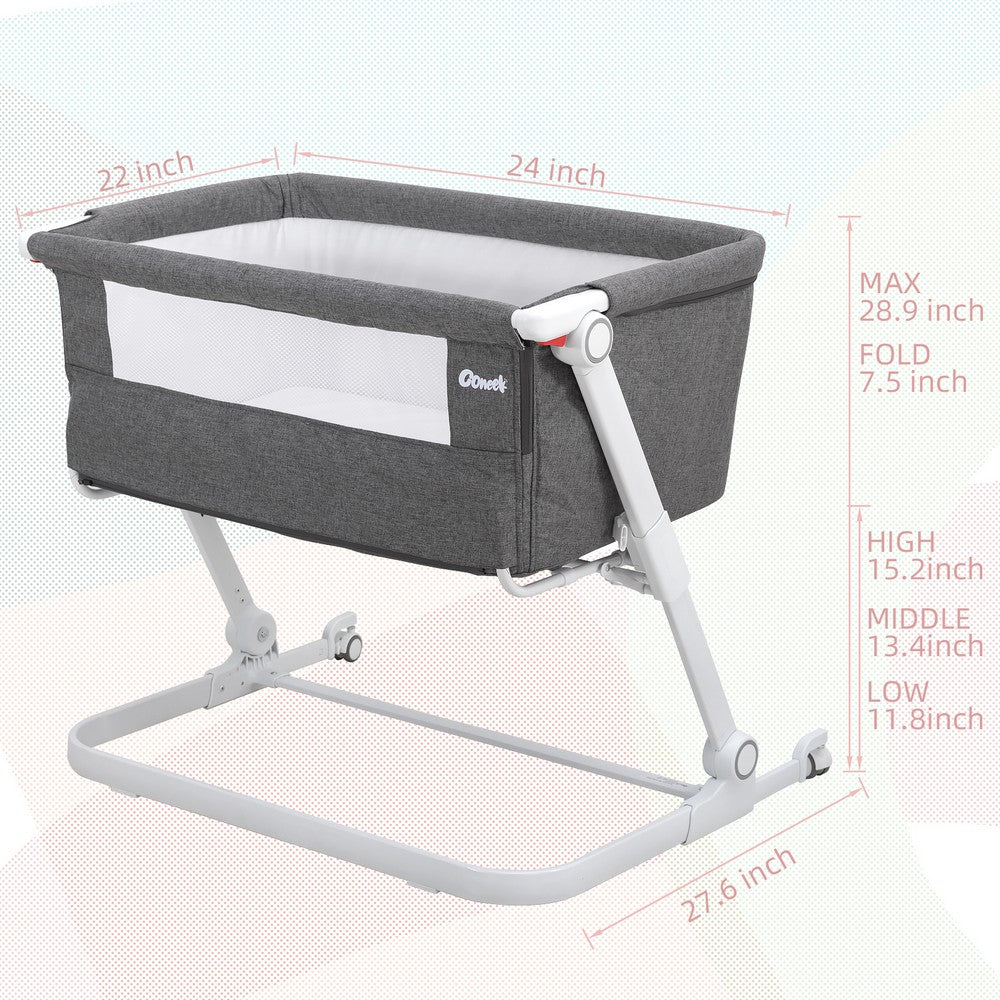 KEANO Baby Bassinet Bedside Sleeper Bedside Crib Safe Adjustable Baby Bed for Baby Infant Newborn Girls Boys - JOYSTARBIKE