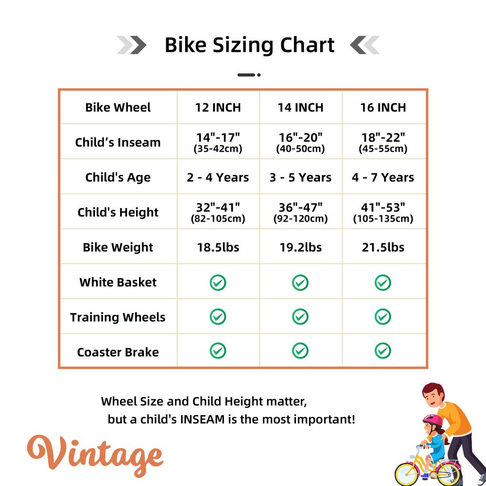 JOYSTAR Vintage Kids Bike for Boys Girls