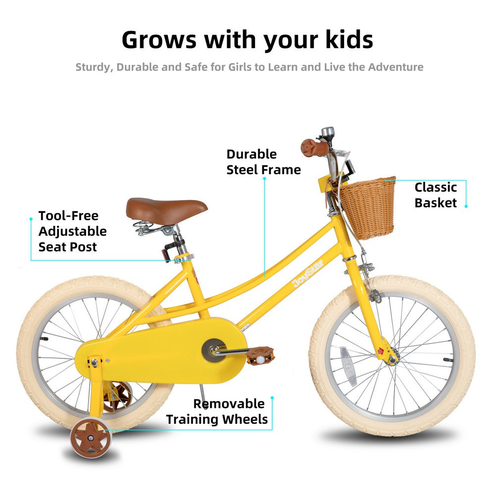JOYSTAR Fantasy 18 Inch Girls Bike for Ages 5-8, Yellow JOYSTAR