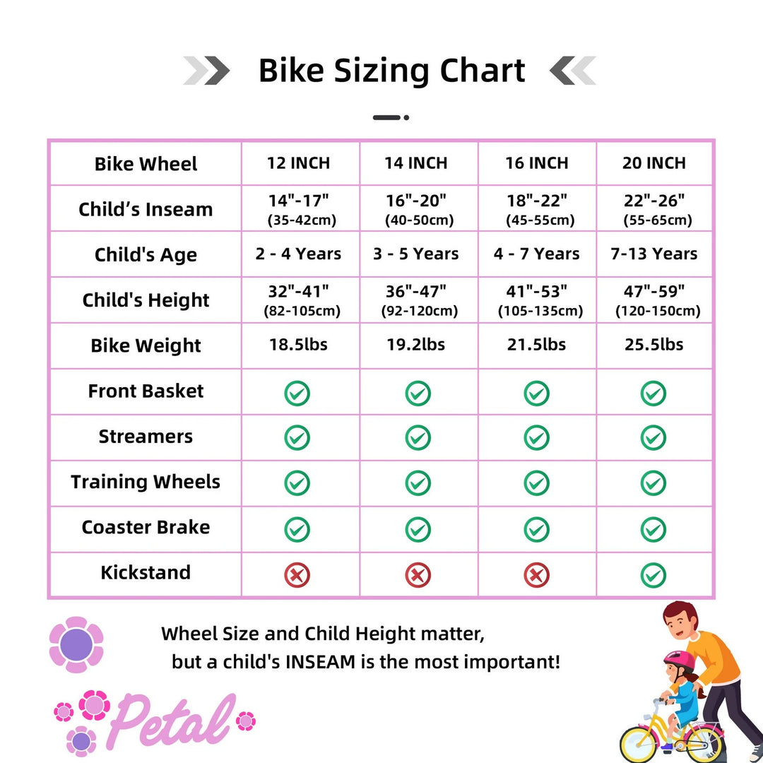 JOYSTAR Petal Girls Bike for Toddlers & Kids with Training Wheels JOYSTAR