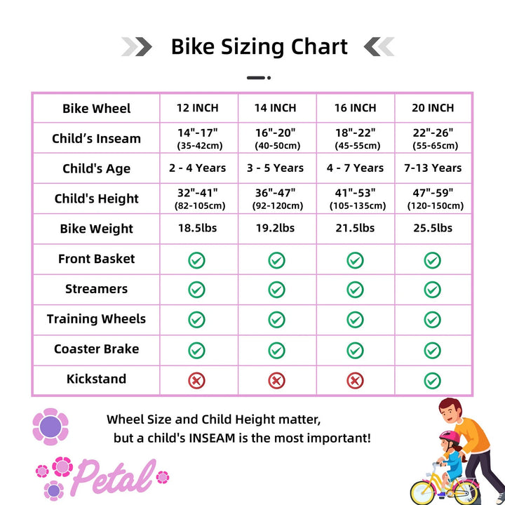 JOYSTAR Petal Girls Bike for Toddlers & Kids with Training Wheels JOYSTAR