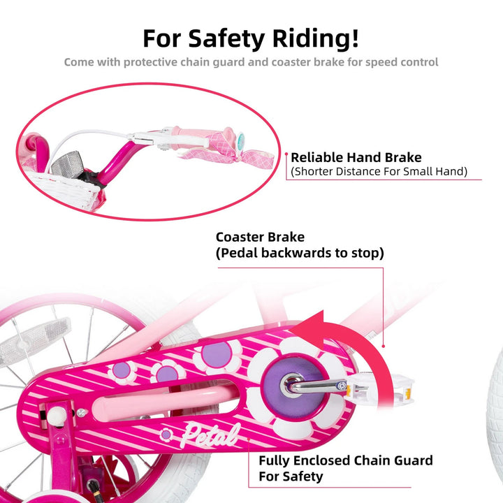 JOYSTAR Petal Girls Bike for Toddlers & Kids with Training Wheels JOYSTAR