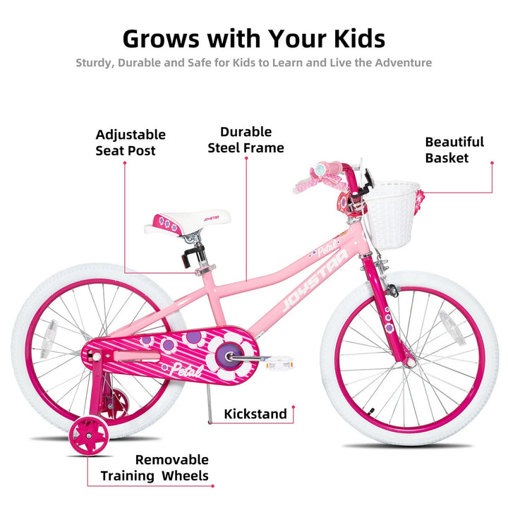JOYSTAR Petal Girls Bike for Toddlers & Kids with Training Wheels JOYSTAR