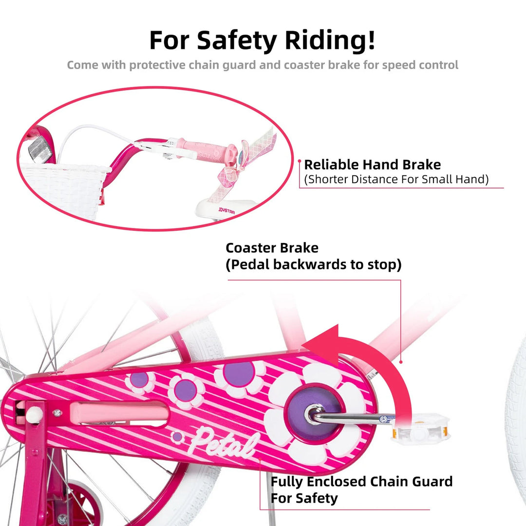 JOYSTAR Petal Girls Bike for Toddlers & Kids with Training Wheels JOYSTAR