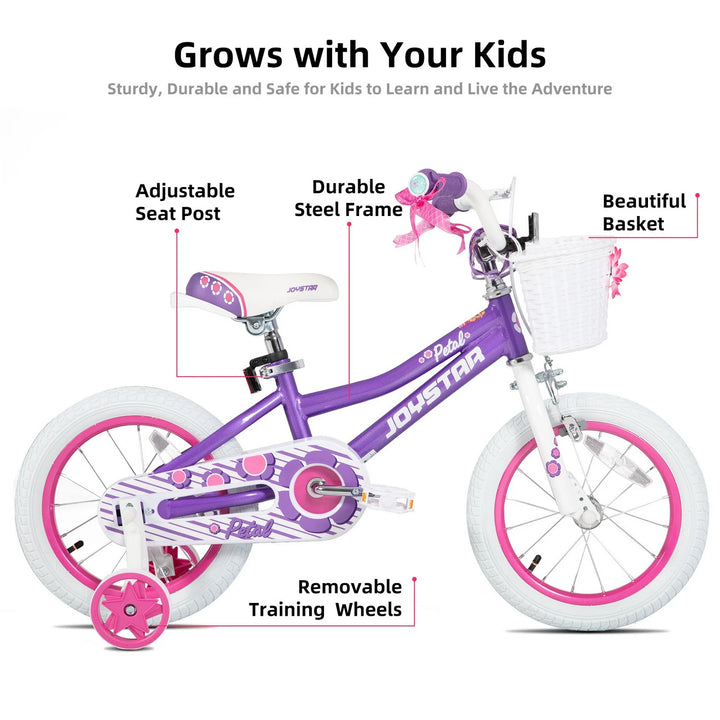 JOYSTAR Petal Girls Bike for Toddlers & Kids with Training Wheels JOYSTAR
