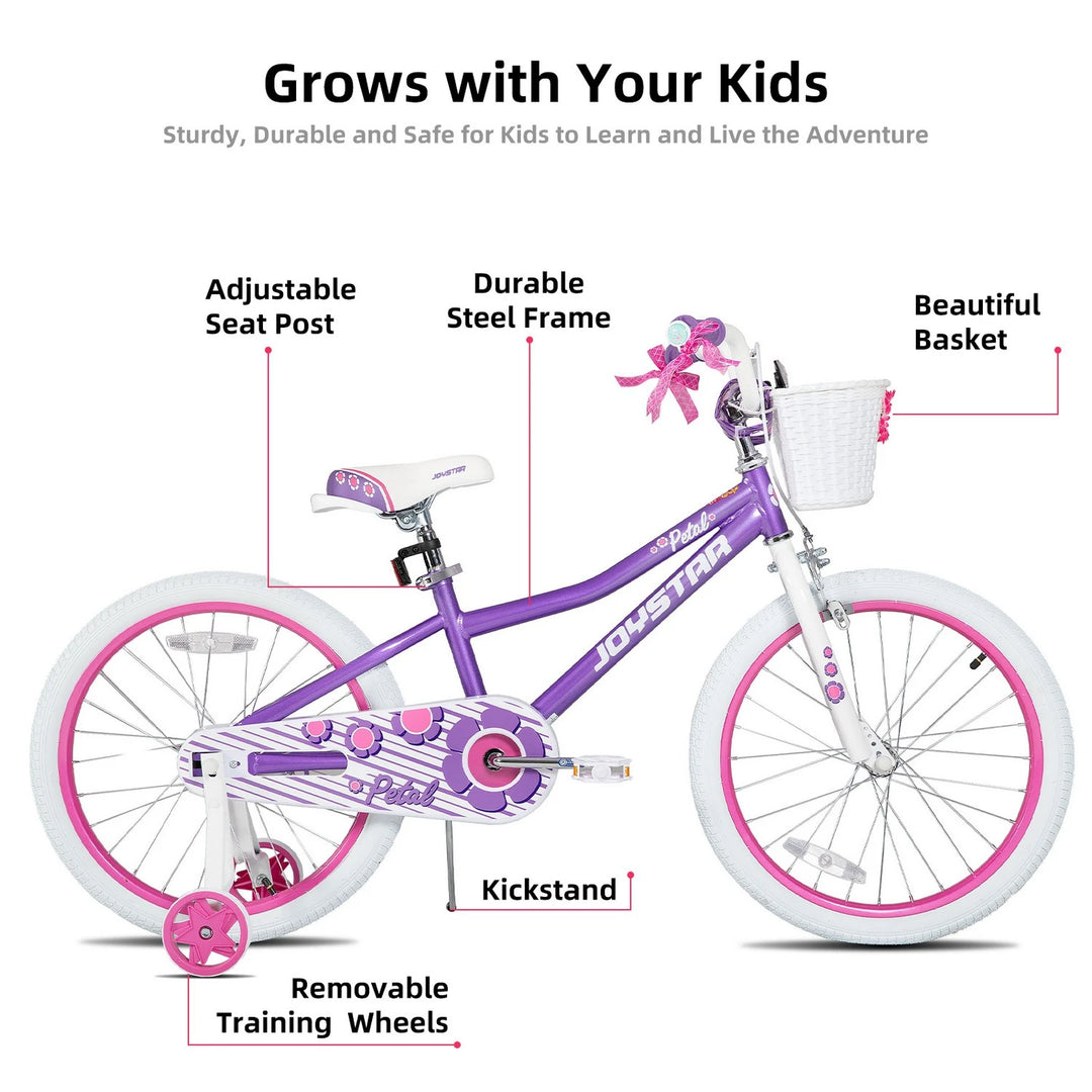 JOYSTAR Petal Girls Bike for Toddlers & Kids with Training Wheels JOYSTAR