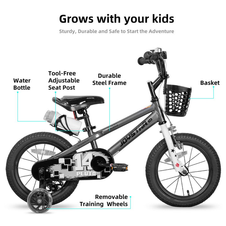 JOYSTAR Pluto 2.0 Kids Bike with Flash Training Wheels - JOYSTARBIKE