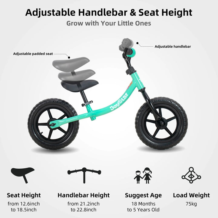 JOYSTAR Marcher 12" Kids Balance Bike Mint Green JOYSTAR