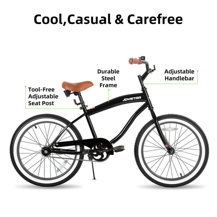 JOYSTAR 20 24 26 Inch Beach Cruiser Bike for Kids, Youth, Men and Women JOYSTAR