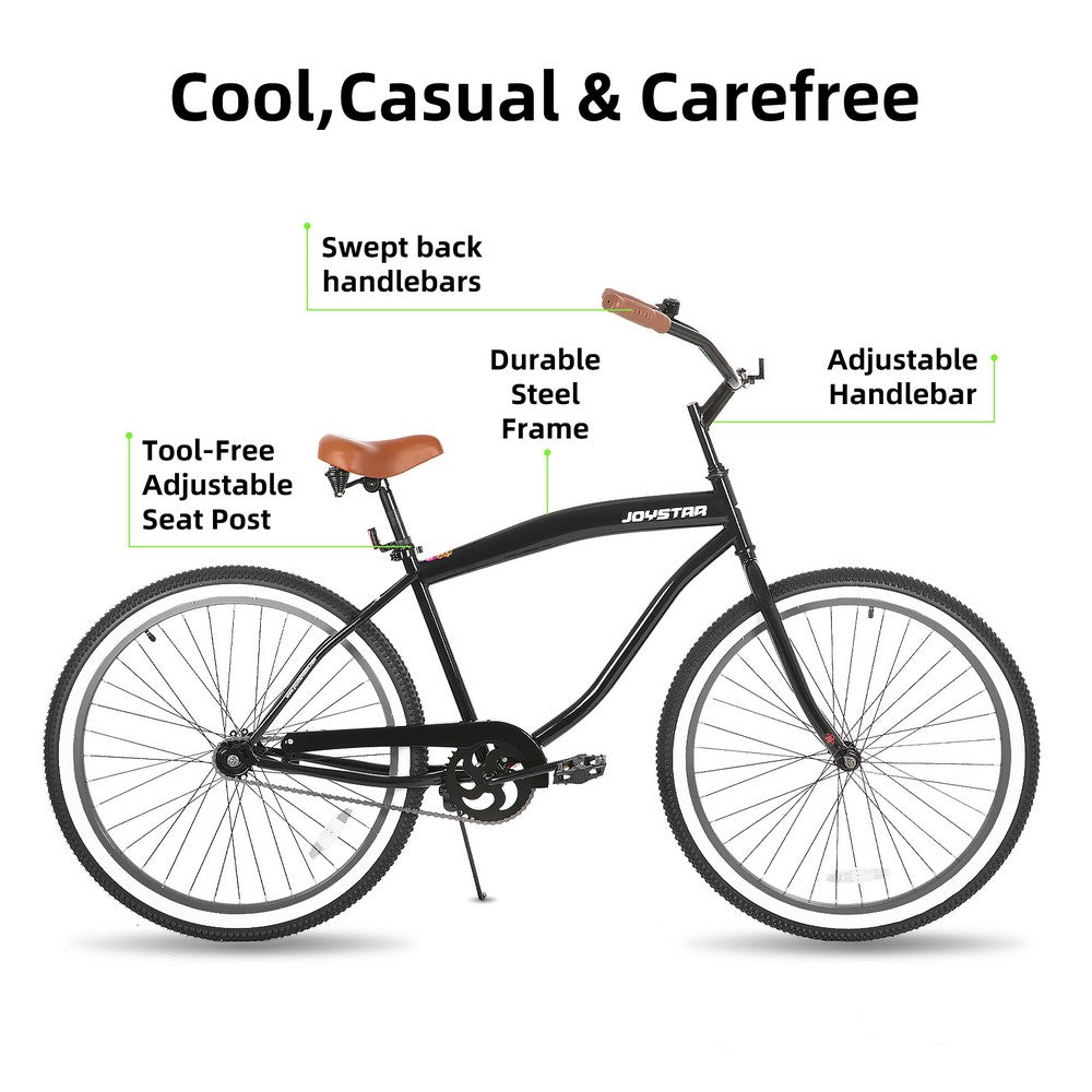 JOYSTAR 20 24 26 Inch Beach Cruiser Bike for Kids, Youth, Men and Women JOYSTAR