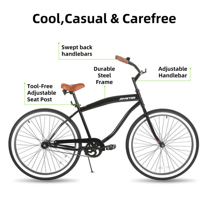 JOYSTAR 20 24 26 Inch Beach Cruiser Bike for Kids, Youth, Men and Women CA JOYSTAR CA