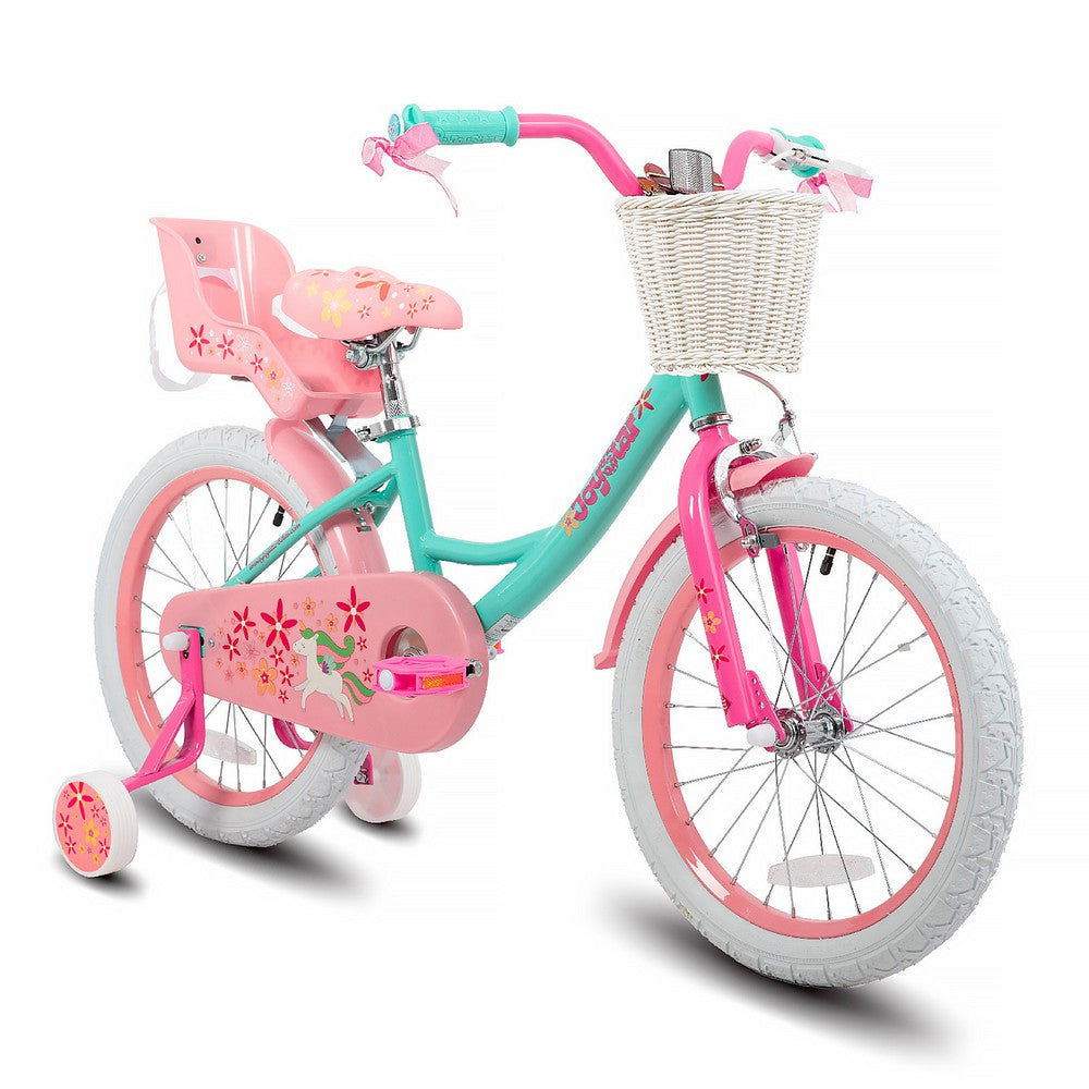 JOYSTAR Unicorn Girls Bike with Doll Carrier JOYSTAR