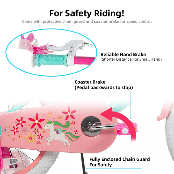 JOYSTAR Unicorn 20 Inch Girls Bike with Doll Carrier JOYSTAR