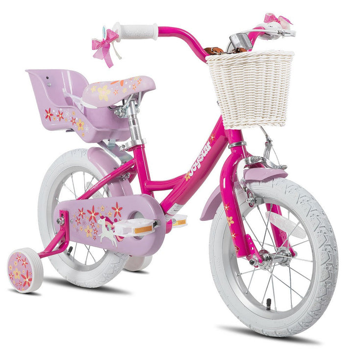 JOYSTAR Unicorn Girls Bike with Doll Carrier JOYSTAR