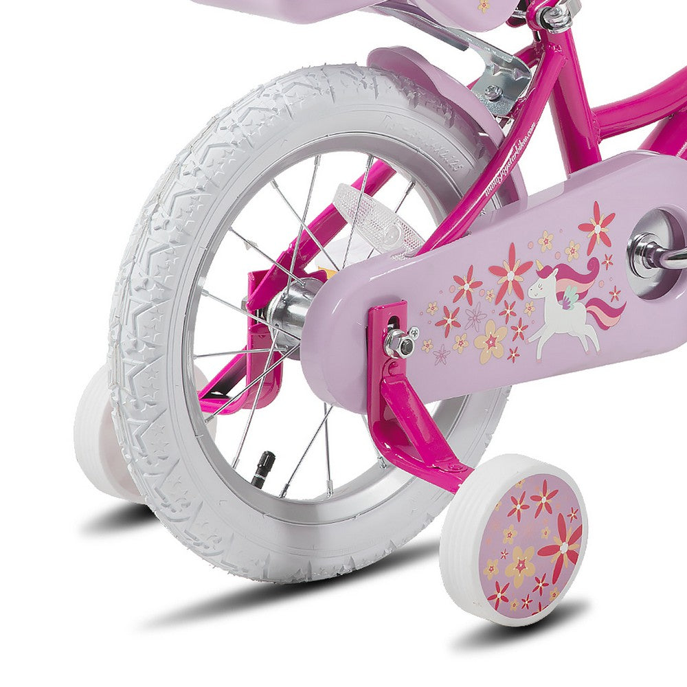 JOYSTAR Unicorn Girls Bike with Doll Carrier JOYSTAR