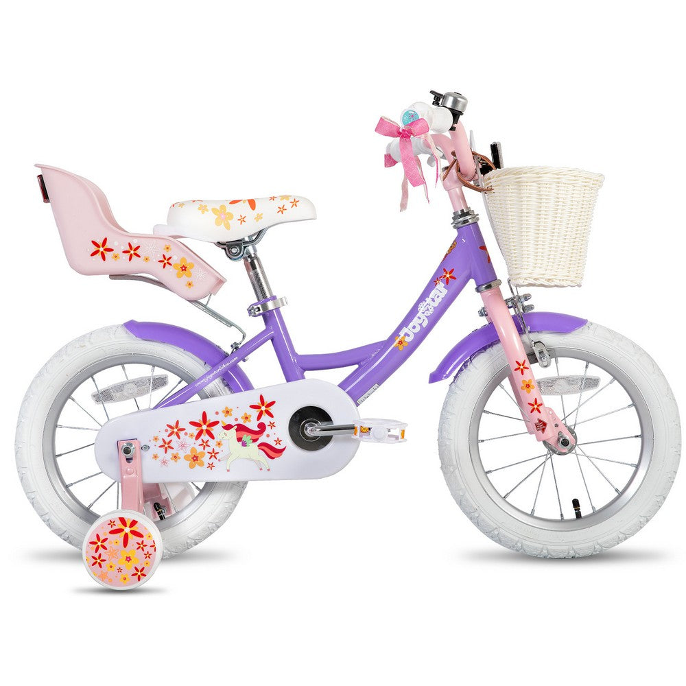 JOYSTAR Unicorn Girls Bike with Doll Carrier JOYSTAR