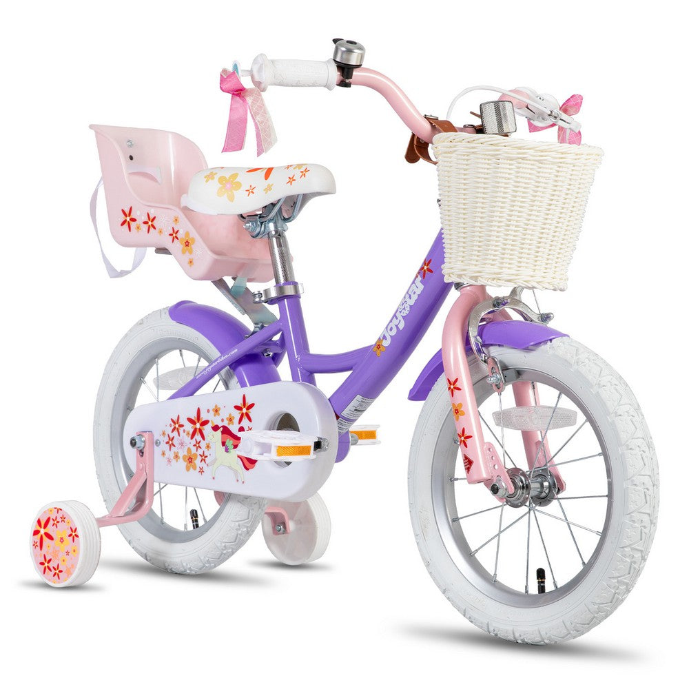 JOYSTAR Unicorn Girls Bike with Doll Carrier JOYSTAR