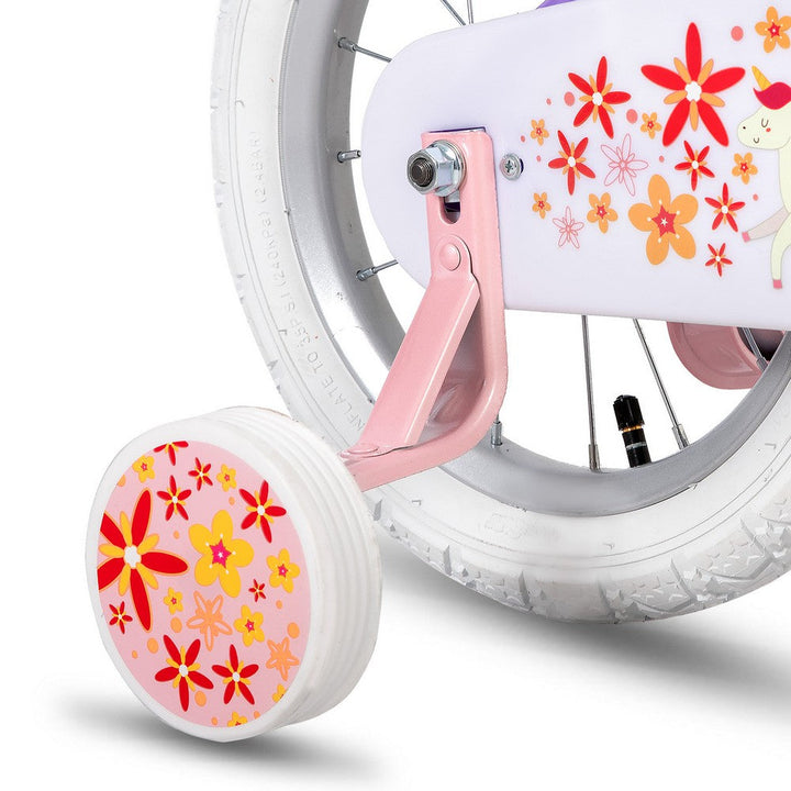 JOYSTAR Unicorn Girls Bike with Doll Carrier JOYSTAR