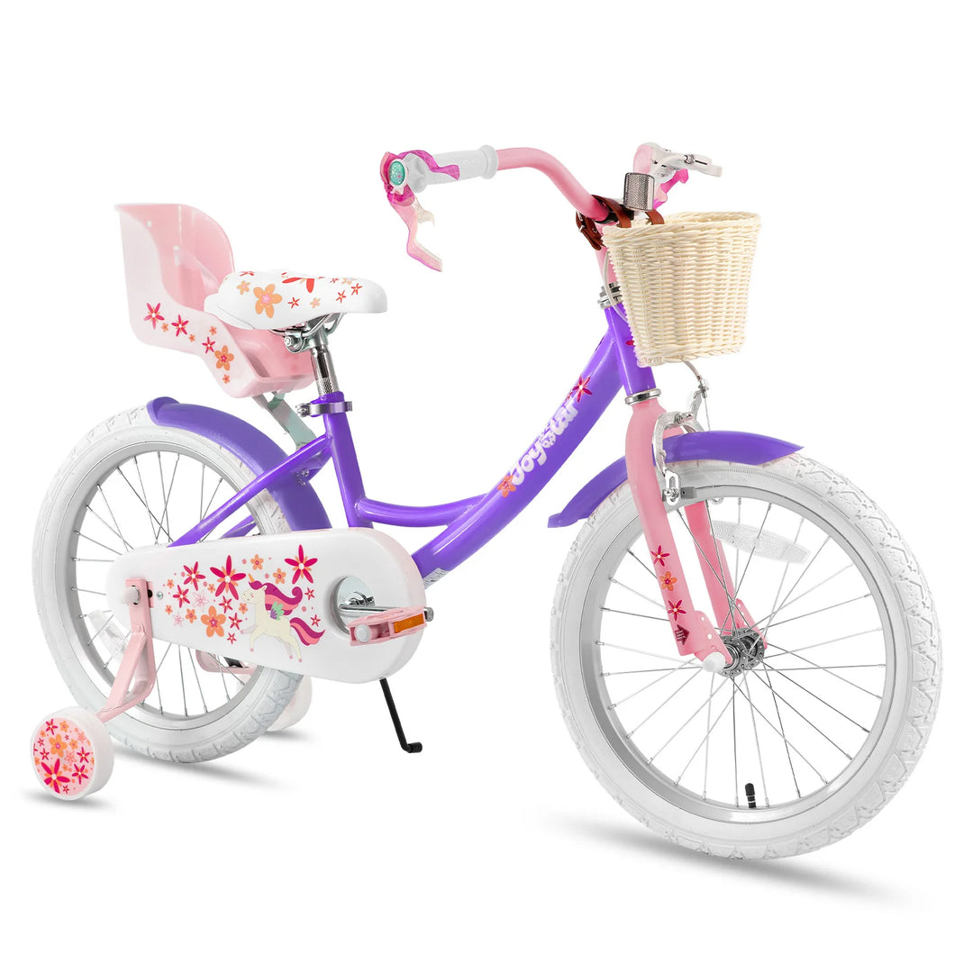 JOYSTAR Unicorn 20 Inch Girls Bike with Doll Carrier JOYSTAR