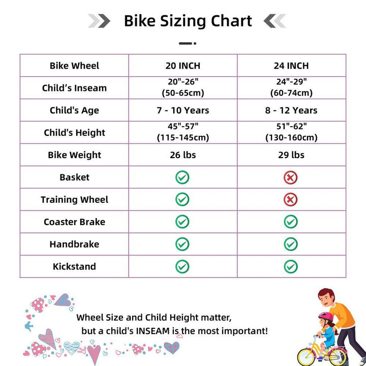 JOYSTAR Angel 20 & 24 Inch Girls Bike for 7-12 Years Old - JOYSTARBIKE