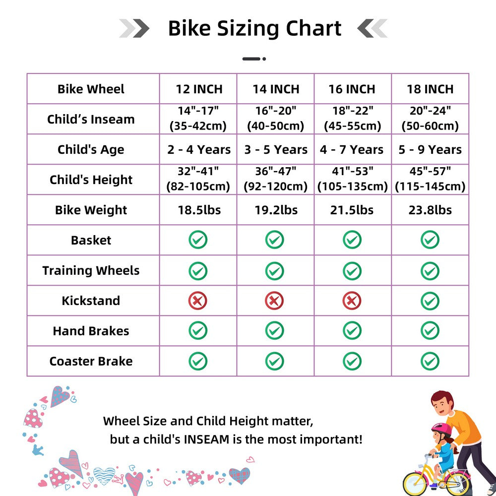 JOYSTAR Angel Girls Bike with Training Wheels & Basket EU - JOYSTARBIKE