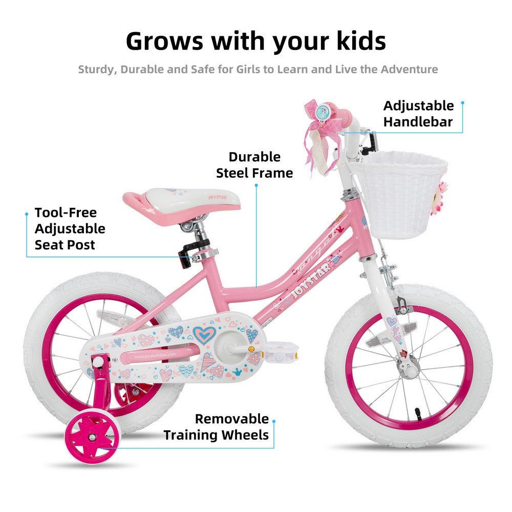 JOYSTAR Angel Girls Bike with Training Wheels & Basket - JOYSTARBIKE