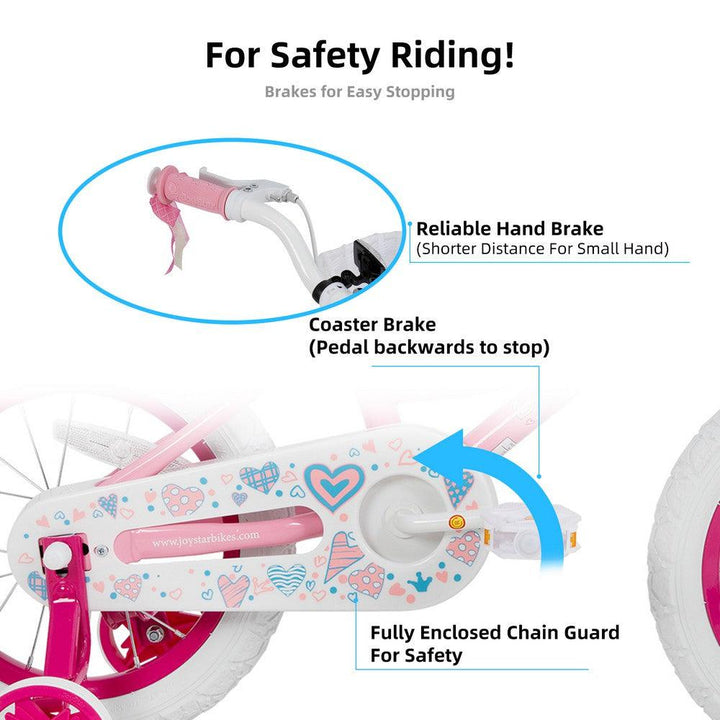 JOYSTAR Angel Girls Bike with Training Wheels & Basket - JOYSTARBIKE