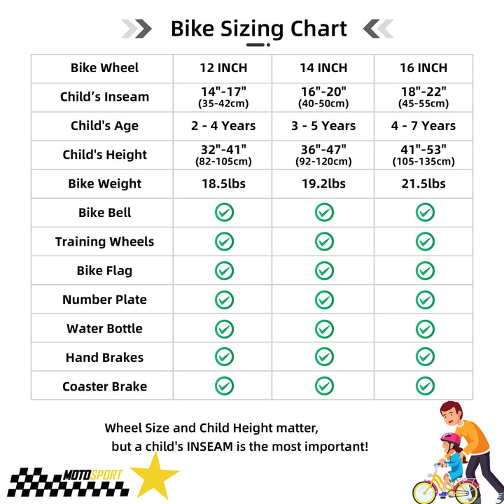 JOYSTAR Little Rock Kids Bike for Boys 2-7 Years - Bike Flag - Number Plate JOYSTAR