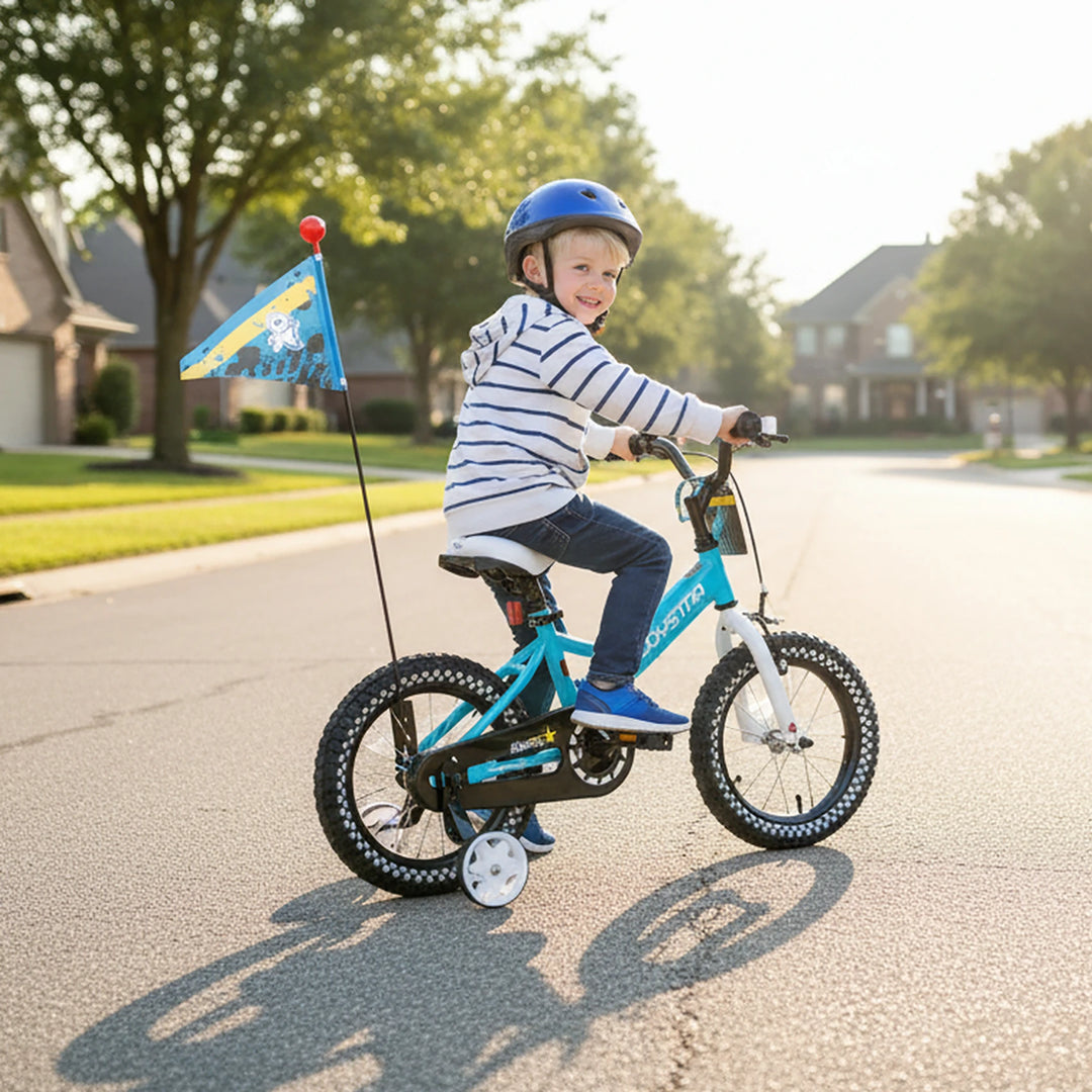 JOYSTAR Little Rock Kids Bike for Boys 2-7 Years - Bike Flag - Number Plate JOYSTAR