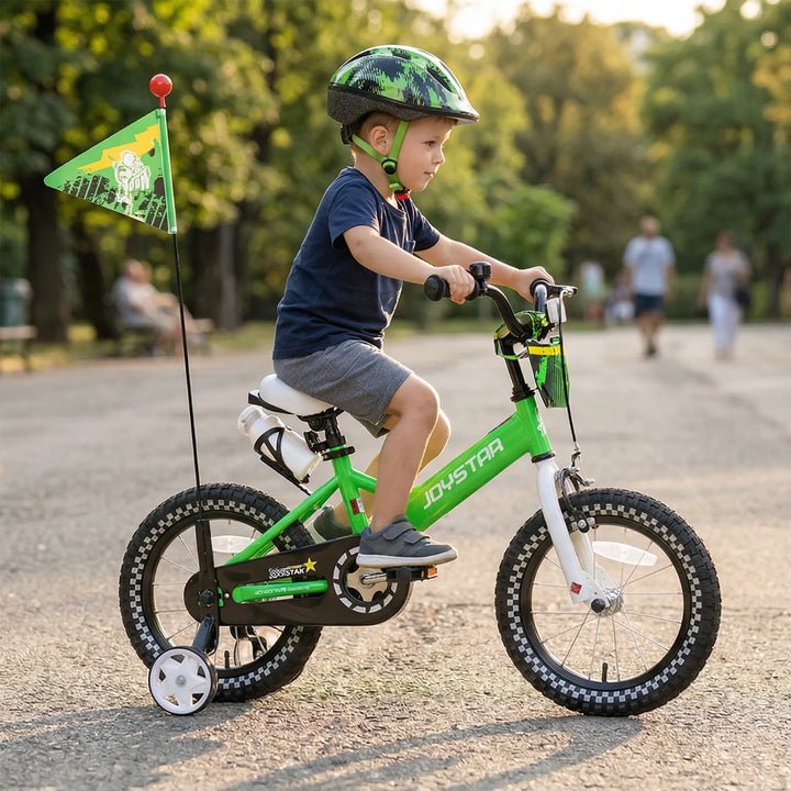 JOYSTAR Little Rock Kids Bike for Boys 2-7 Years - Bike Flag - Number Plate JOYSTAR