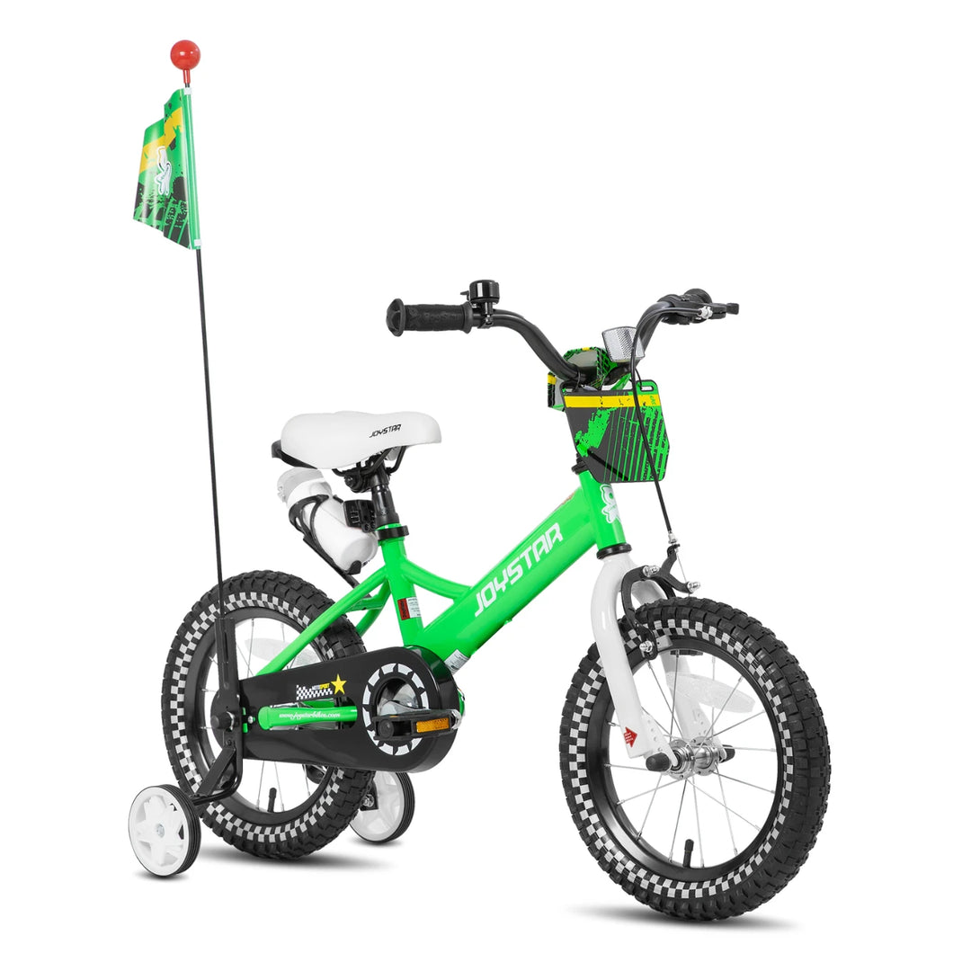 JOYSTAR Little Rock Kids Bike for Boys 2-7 Years - Bike Flag - Number Plate JOYSTAR