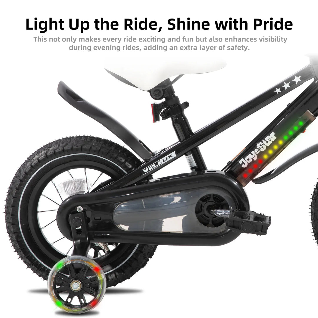 JOYSTAR Vellux Light Up 12 16 20 Inch Kids Bike with Training Wheels
