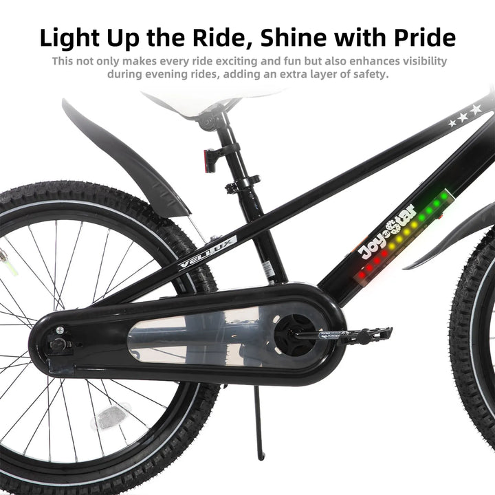 JOYSTAR Vellux Light Up 12 16 20 Inch Kids Bike with Training Wheels