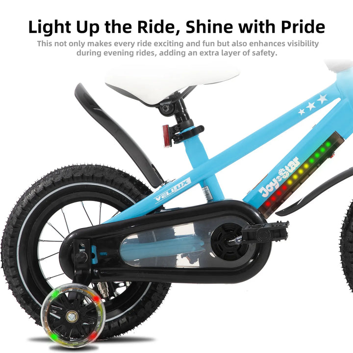 JOYSTAR Vellux Light Up 12 16 20 Inch Kids Bike with Training Wheels