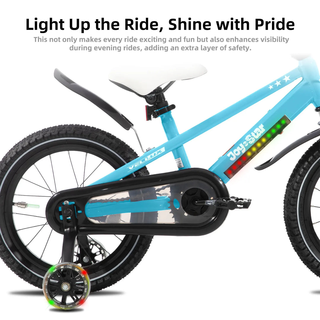 JOYSTAR Vellux Light Up 12 16 20 Inch Kids Bike with Training Wheels